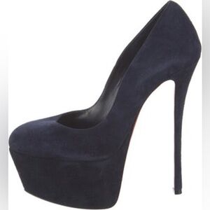 Christian Louboutin Dolly Alta 160 Platform 36.5 Navy Suede